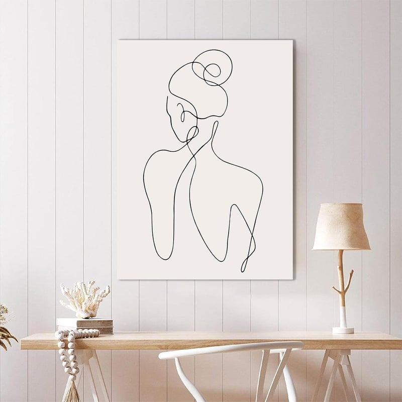 Pttkktbm طباعة فنية لرسم خطي لامرأة بأسلوب مينيماليست - Image 5