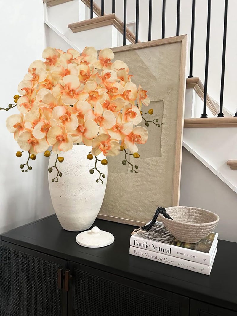 DILATATA 6PCS 32" Artificial Orchid Stems White Butterfly Orchid Faux Phalaenopsis Flowers for Home Wedding Centerpieces Office Table Decorations Real Touch Silk Orchids for DIY Floral Arrangements - Image 3