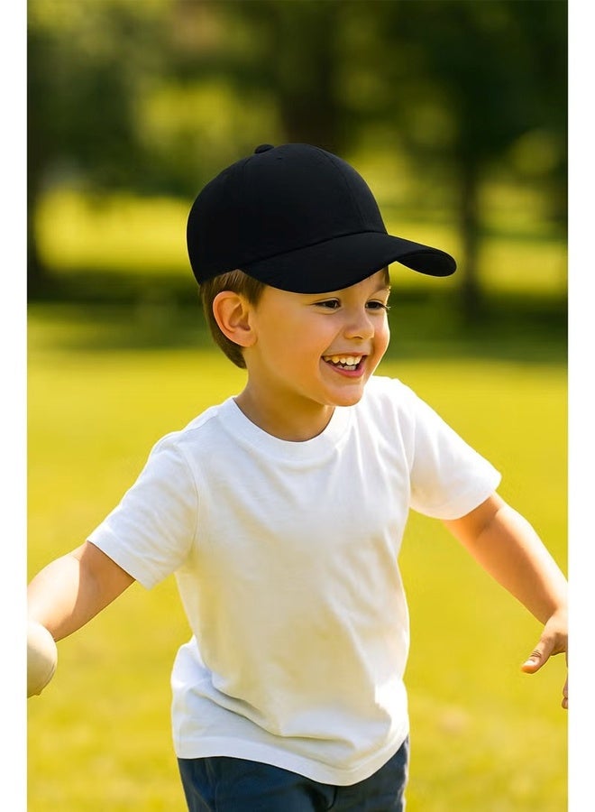 Kids Baseball Cap 100% Cotton Adjustable Hat for Boys and Girls – Soft Breathable Cap with Metal Buckle, Fits Head 52–54 cm (Ages 4–14) - Image 3