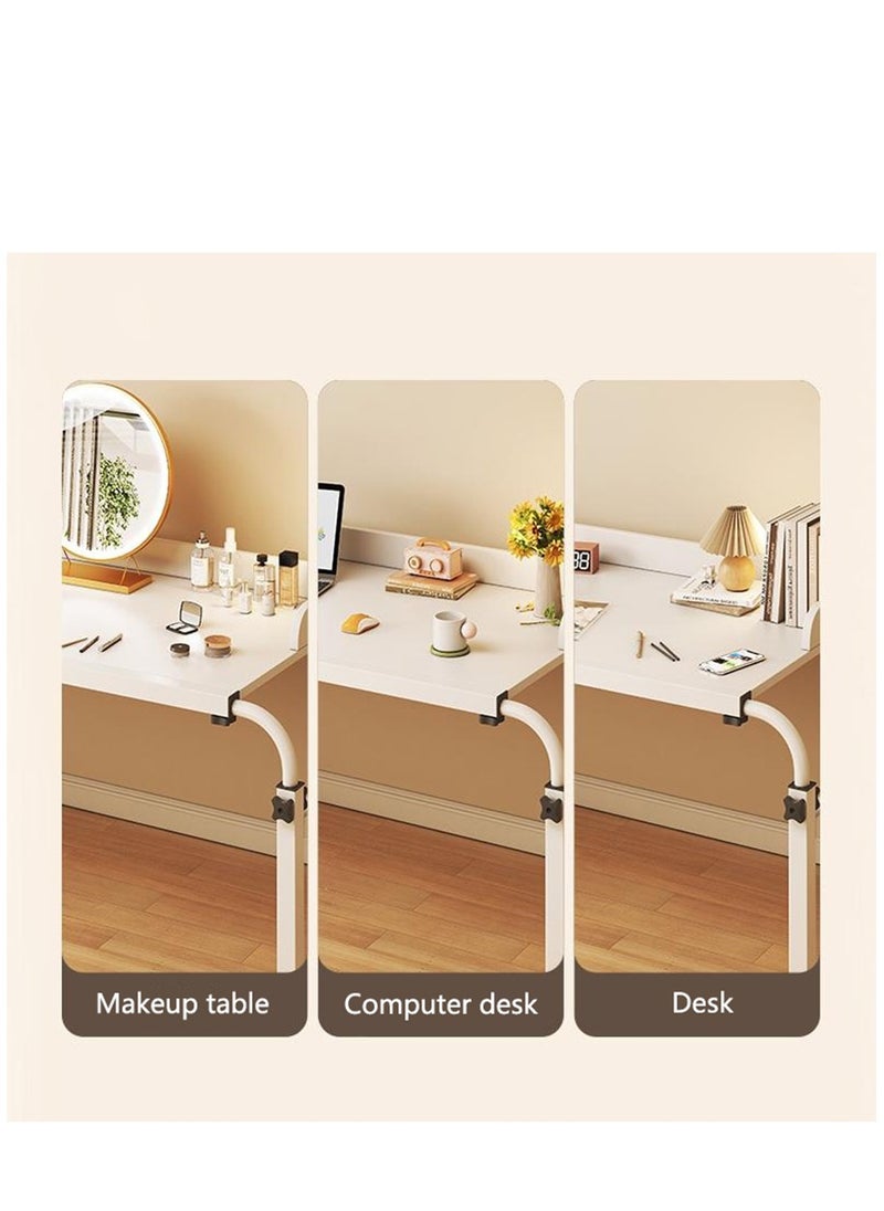 Arabest - Computer Desk Overbed Table, Adjustable Laptop Table Breskfast Tray, Cross Bed Table Carpet Wheels, Study Writing Table Standing Workstation (White) - Image 1