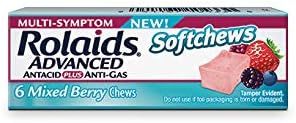 Rolaids Rolaids Advanced Antacid Plus Anti-Gas Softchews, 6 Count, Mixed Berry, Heartburn and Gas Relief 