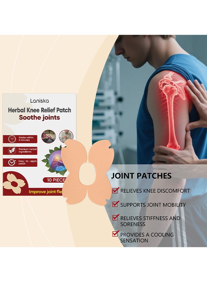 LANISKA 20 Pieces Herbal Knee Relief Patch Soothe Joints, Knee Relief Patches, Mugwort Pain Relief Patch To RelieveJoint, Lumbar, Cervical, knee, Leg And Muscle Pain Health Care Patch - Image 2