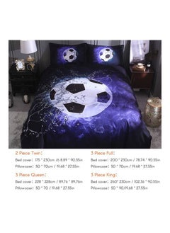NIBEMINENT 3-Piece Football Court Printed Daybed Set Polyester Blue/Black/White Queen  - Image 5
