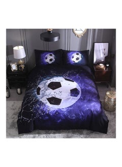 NIBEMINENT 3-Piece Football Court Printed Daybed Set Polyester Blue/Black/White Queen  - Image 2