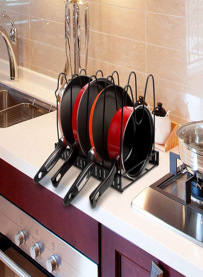 GLIVE (LABEL) Adjustable Kitchen Cookware Organizer Pan Rack Holder-Multipurpose Pan and Pot Tawa Rack Holder Stand Shelf Organiser - Image 2