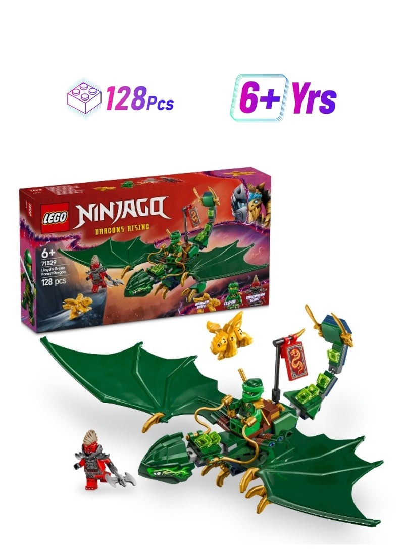 LEGO NINJAGO Lloyd’s Green Forest Dragon 71829 Building Set (128 Pieces) - Image 1