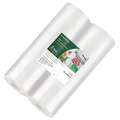 Bonsenkitchen Vacuum Sealer Bags, 11 in x 50 ft Rolls 2 Pack Seal Bags for Food Storage Saver, BPA Free, Commercial Grade Textured Food Roll Bags, Customized Size Bag for Sous Vide Cooking,VB3210 - Image 1