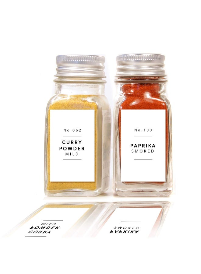 Lovable Labels Farmhouse Spice Jar Labels Minimalist 184 Preprinted 8 Blank Write On Stickers Dishwasher Save And Waterproof Great For Spices And Seasonings Set To Organize Your Spice Rack - Image 1