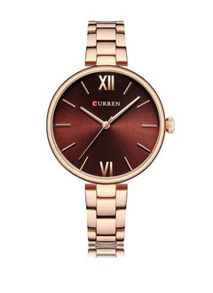 9017 New Quartz Movement Round Dial Stainless Steel Strap Waterproof Women Wristwatch