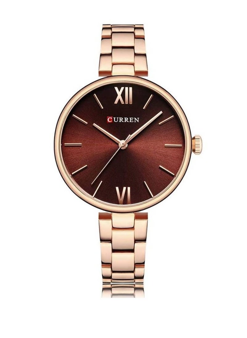 CURREN - 9017 New Quartz Movement Round Dial Stainless Steel Strap Waterproof Women Wristwatch - Image 1