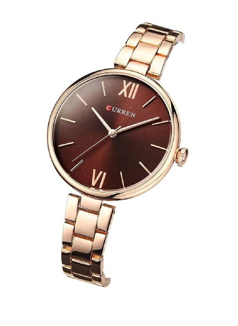 CURREN - 9017 New Quartz Movement Round Dial Stainless Steel Strap Waterproof Women Wristwatch - Image 1