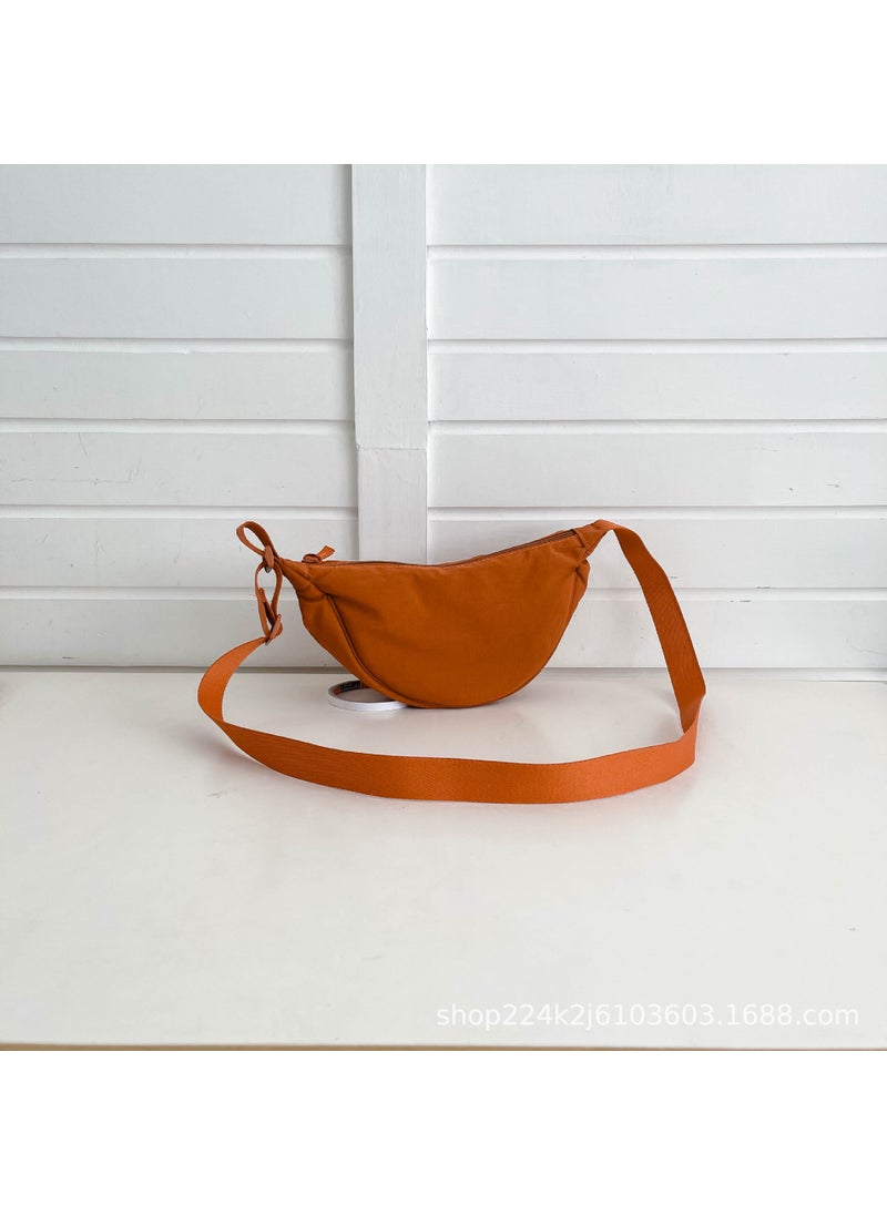 Generic - Fitting Room new dumpling bag fashion messenger bag western style all-match shoulder bag nylon canvas bag lightweight underarm bag Orange - Image 1