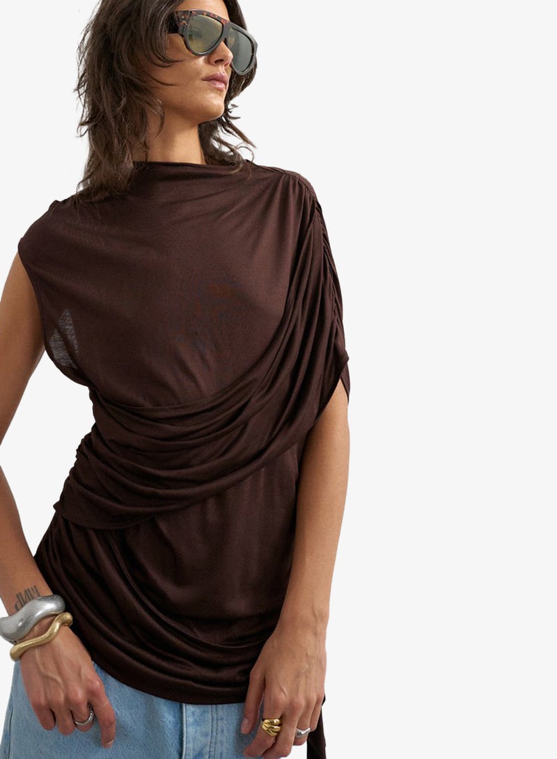 TOPSHOP Draped Wrap Top - Image 3