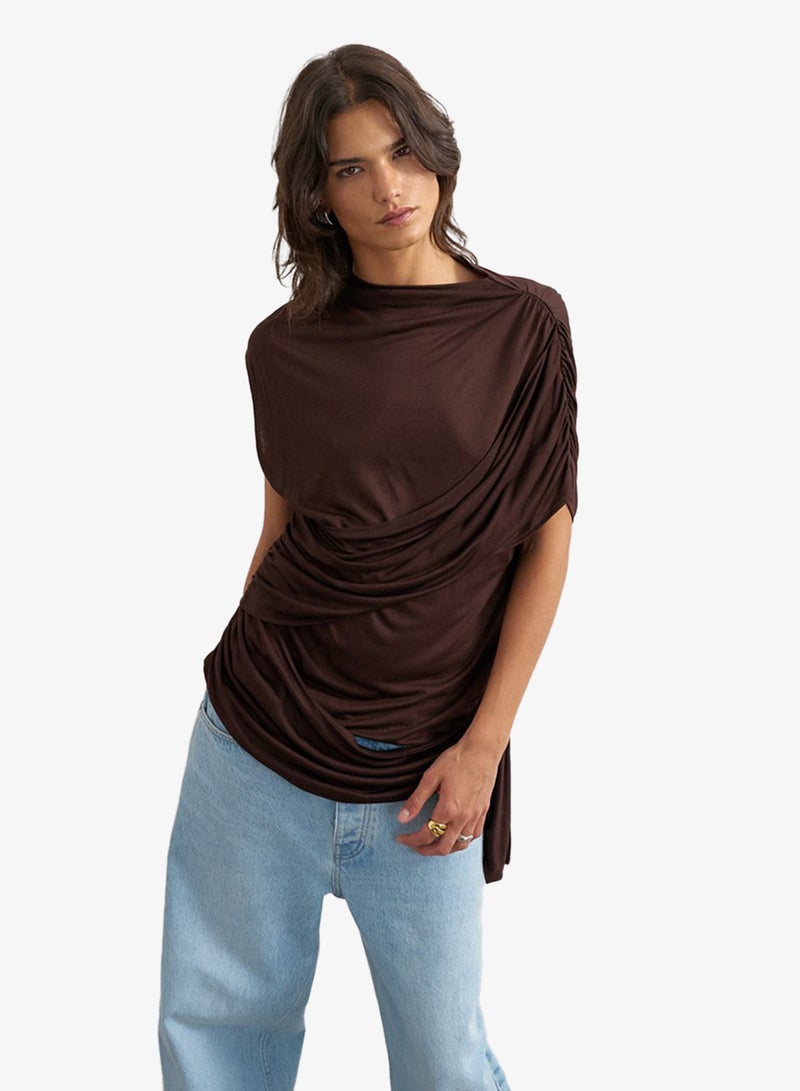 TOPSHOP Draped Wrap Top - Image 1