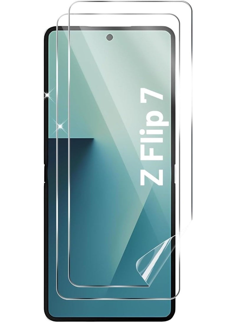 Muzz حماية شاشة عامة لجهاز سامسونج جالكسي Z فليب 7، فيلم TPU شفاف عالي الدقة، مقاوم للخدوش، مناسب للحافظة، عبوة 2 - Image 1