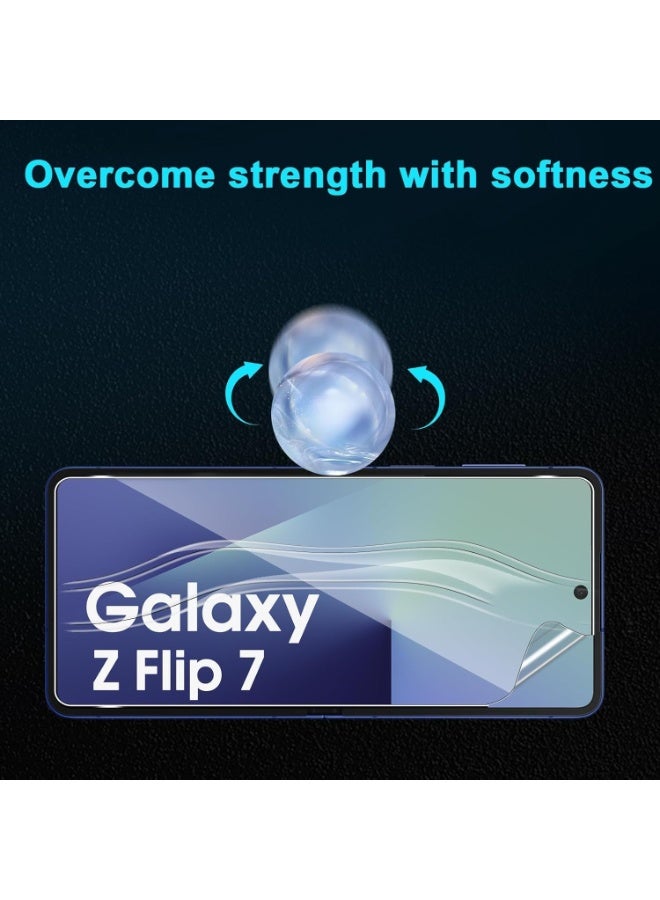 Muzz حماية شاشة عامة لجهاز سامسونج جالكسي Z فليب 7، فيلم TPU شفاف عالي الدقة، مقاوم للخدوش، مناسب للحافظة، عبوة 2 - Image 2