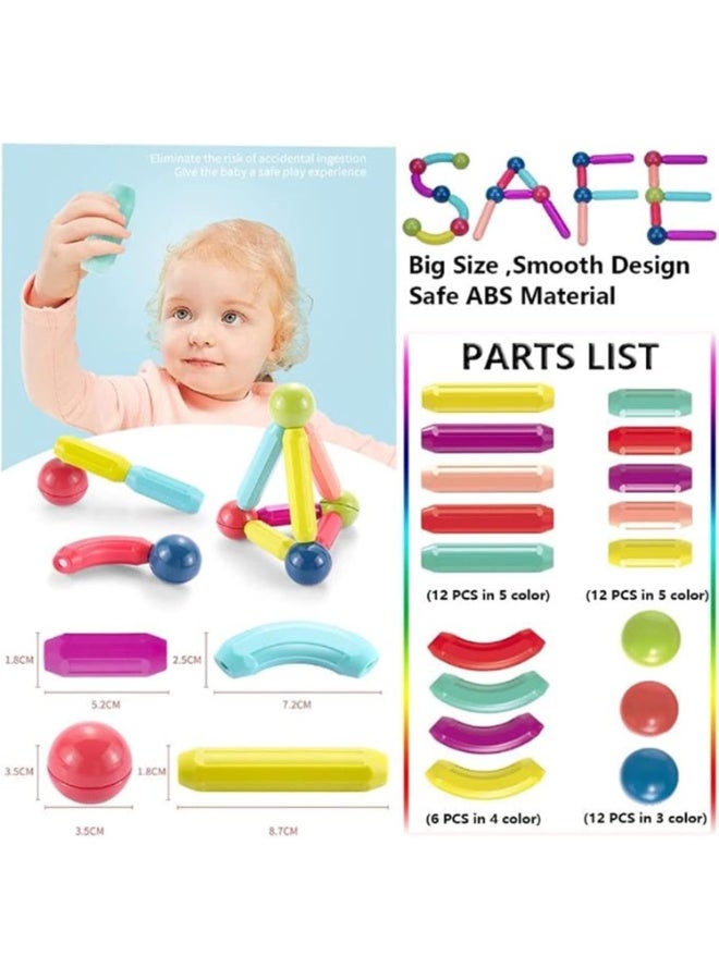 BLOOMING TIME Magnetic Building Block Set, 42PCS Magnetic Ball and Stick Game Set for Kid’s Early Educational Learning STEM Construction Toys 3D Magnet Building Stacking Toys for Boys and Girls - Image 5