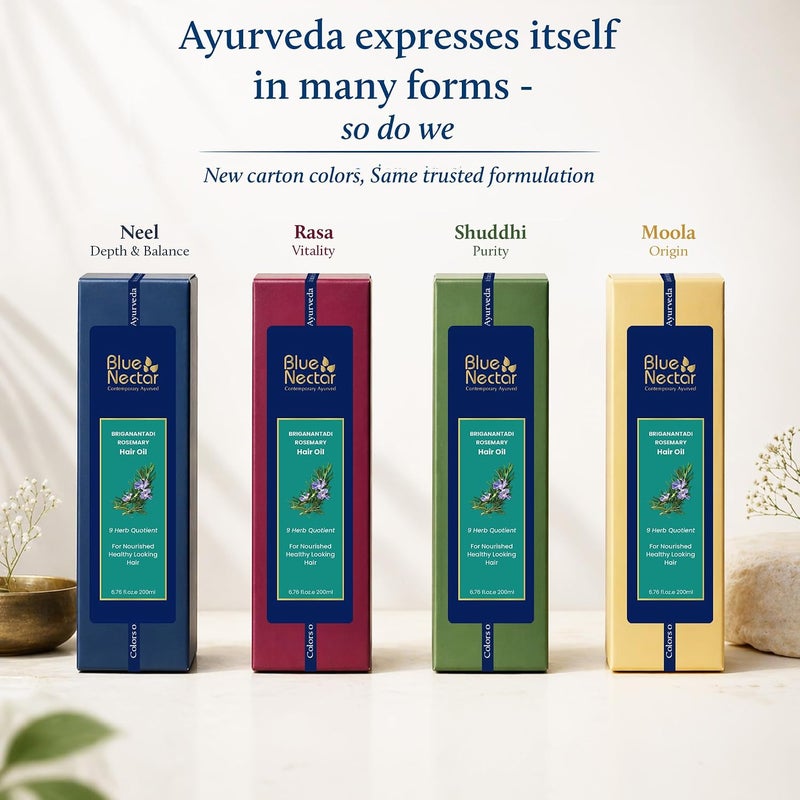 Blue Nectar Rosemary Oil for Hair Growth with Bhringraj Oil for Hair | Natural Alternate for Redensyl | Non- Sticky Ayurvedic Hair Oil with Amla Hair Oil (9 Herbs,200ml) - Image 3