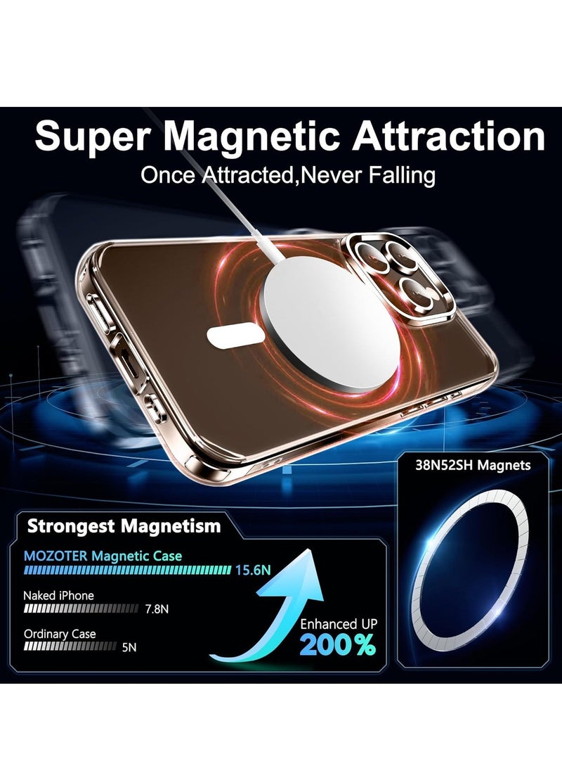Raxoom iPhone 16 Pro Max Case - Crystal Clear Magnetic Case with Screen Protector & Camera Cover, Compatible with MagSafe, Shockproof Slim Silicone TPU Bumper & Hard PC Cover - Image 5