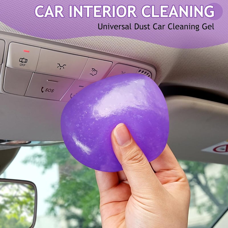 TeSabMi Car Cleaning Gel Car Cleaning Putty Car Putty Car Interior Cleaner Car Slime Car Detailing Kit Car Accessories Gifts for Men Women Stocking Stuffers Purple Comfort grip - Image 2