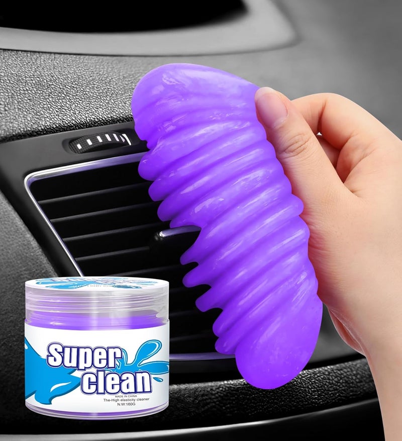 TeSabMi Car Cleaning Gel Car Cleaning Putty Car Putty Car Interior Cleaner Car Slime Car Detailing Kit Car Accessories Gifts for Men Women Stocking Stuffers Purple Comfort grip - Image 1
