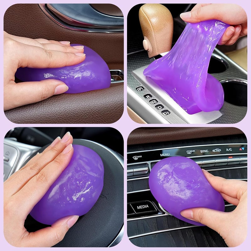 TeSabMi Car Cleaning Gel Car Cleaning Putty Car Putty Car Interior Cleaner Car Slime Car Detailing Kit Car Accessories Gifts for Men Women Stocking Stuffers Purple Comfort grip - Image 3