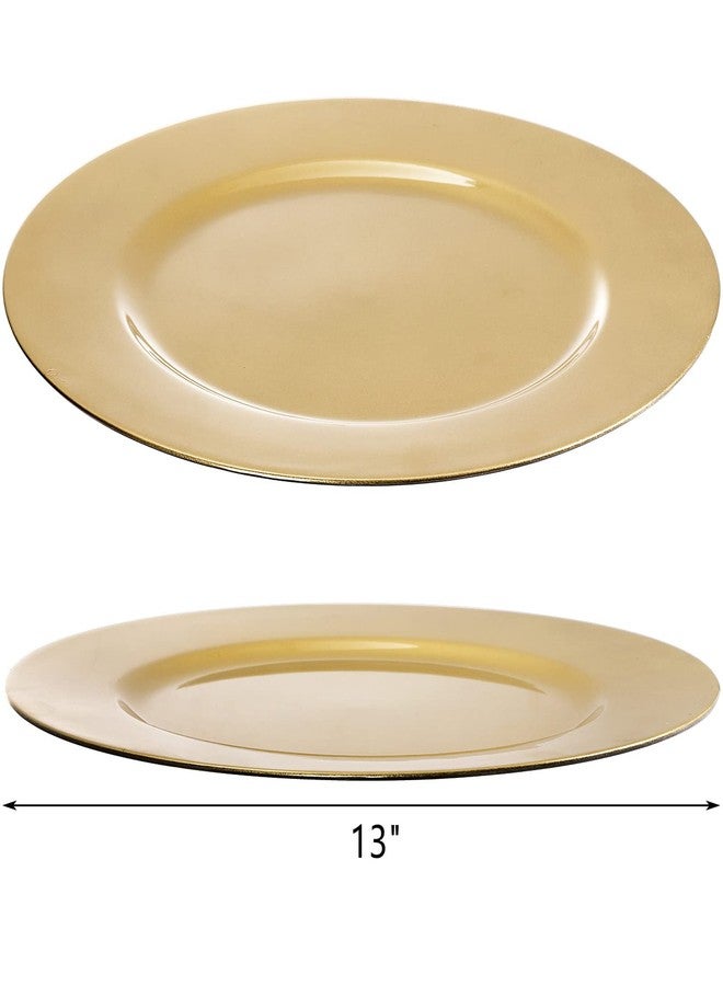 ZEAYEA 12 Pack Gold Charger Plates, 13 Inch Plastic Round Dinner Charger Plates for Wedding Party, Elegant Tabletop Decor - Image 2
