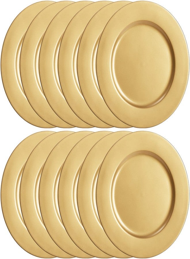 ZEAYEA 12 Pack Gold Charger Plates, 13 Inch Plastic Round Dinner Charger Plates for Wedding Party, Elegant Tabletop Decor - Image 5