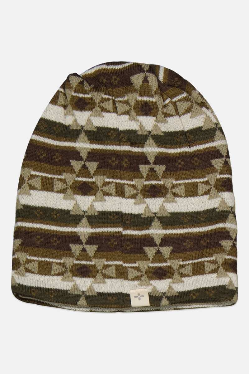 Sun Stone Men Textured Beanie, Brown - Image 1