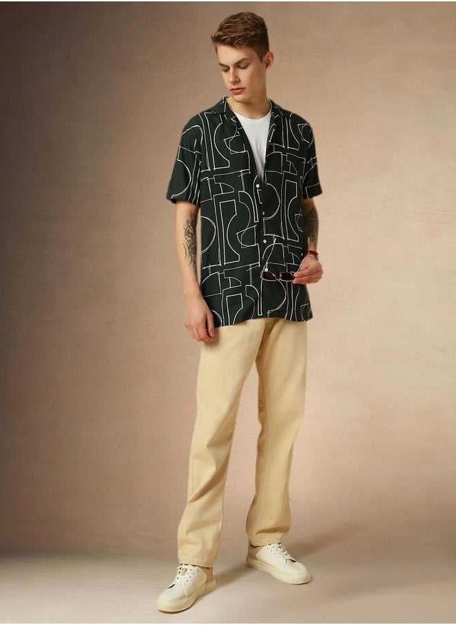 Dennis Lingo Printed Spread Collar Short Sleeves Shirt  - Image 5