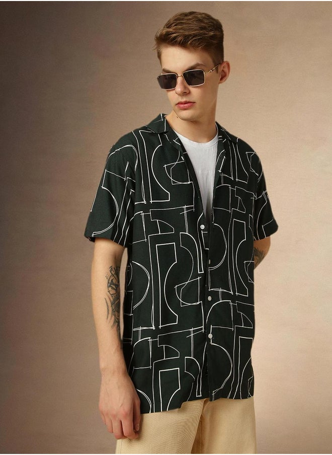 Dennis Lingo Printed Spread Collar Short Sleeves Shirt  - Image 4