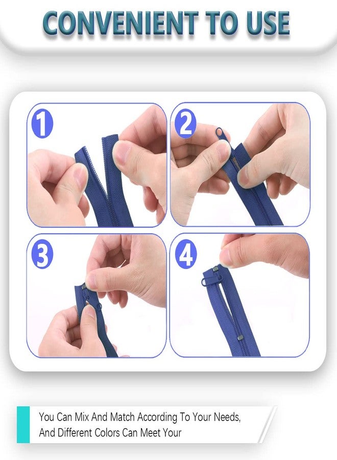 Renashed #3 Nylon Coil Sewing Zippers 5 Colors 13.6 Yards with 30pcs Zipper Sliders and Zippers Stops for DIY Sewing Tailor Craft Supplies (Black, White, Gray, Beige, Navy) - Image 4