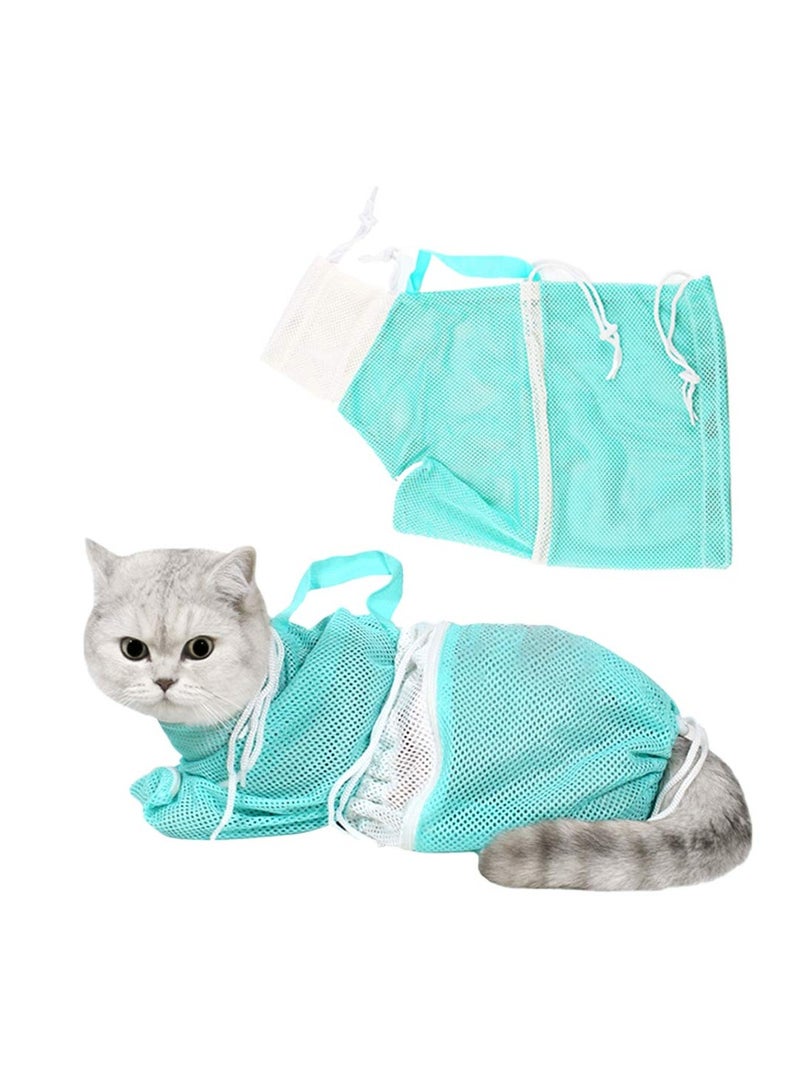 Generic 1 pcs Cat Bathing Bag，Puppy Dog Cleaning Shower Bag- Adjustable Anti-Bite and Anti-Scratch Polyester Soft Restraint Cat Grooming Bag for Bathing, Nail Trimming, Injection, Medicine Taking - Image 1