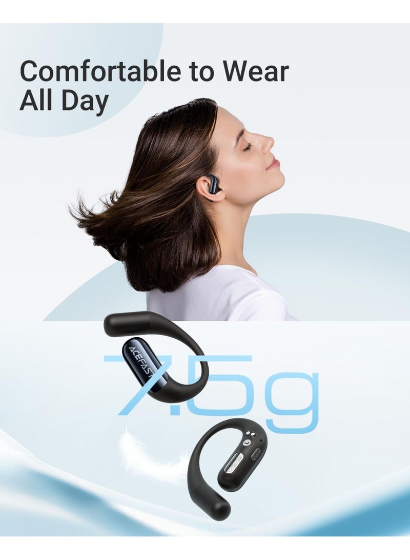 أسيفاست سماعات أذن لاسلكية AceFit Air مفتوحة الأذن، صوت جهير غني، سماعات رأس رياضية بلوتوث 5.4 مع علبة شحن، وقت تشغيل 32 ساعة، سماعات أذن IP54 مقاومة للماء للجري وركوب الدراجات والمشي والتمرين - Image 4