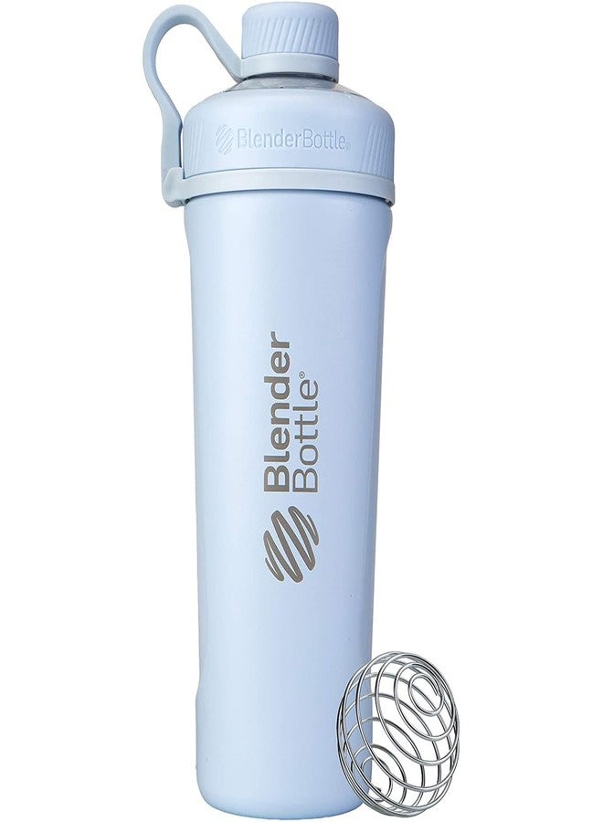 BlenderBottle Radian Shaker Cup Insulated Stainless Steel Water Bottle with Wire Whisk, 26-Ounce, Matte Arctic Blue - Image 1