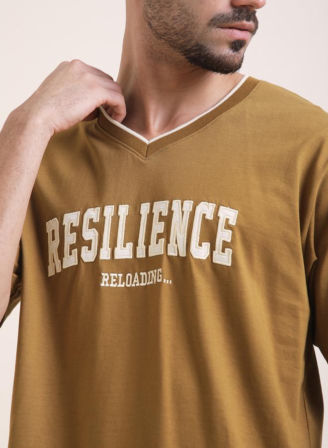 Dillinger Men Oversized Embroidery V Neck T-Shirt - Image 5