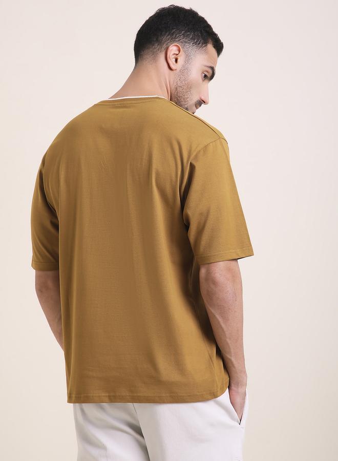 Dillinger Men Oversized Embroidery V Neck T-Shirt - Image 3
