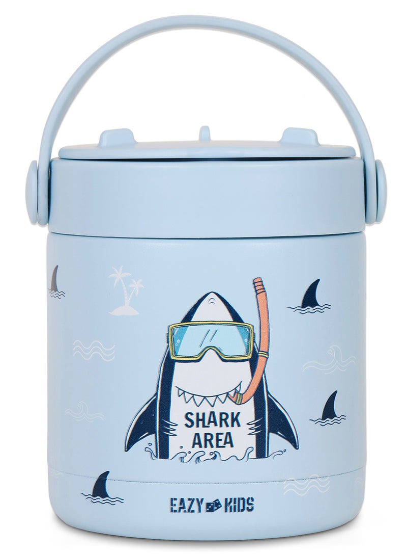 Eazy Kids وعاء طعام معزول من الفولاذ المقاوم للصدأ سوبر شارك - أزرق (350 مل) - Image 4