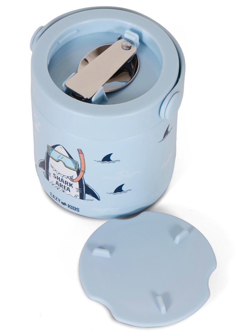 Eazy Kids وعاء طعام معزول من الفولاذ المقاوم للصدأ سوبر شارك - أزرق (350 مل) - Image 2