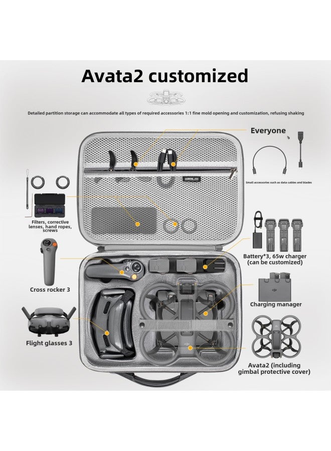 STARTRC Suitable For DJI Dajiang Avata2 Shoulder Handbag Changfei Set Storage Bag Accessories Bag-Color:light Gray  - Image 3