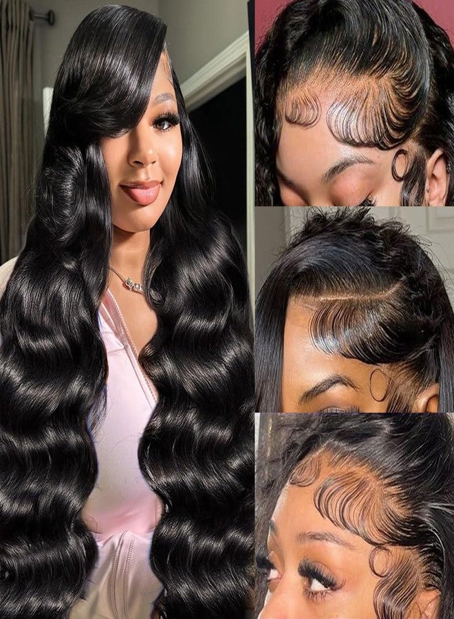 Ailwelia 13x6 Body Wave Lace Front Wigs Human Hair 200 Density Hd Transparent Lace Front Glueless Plucked Frontal Wigs 13x6 For Black Women With Baby Hair Natural Color 30 Inch - Image 1
