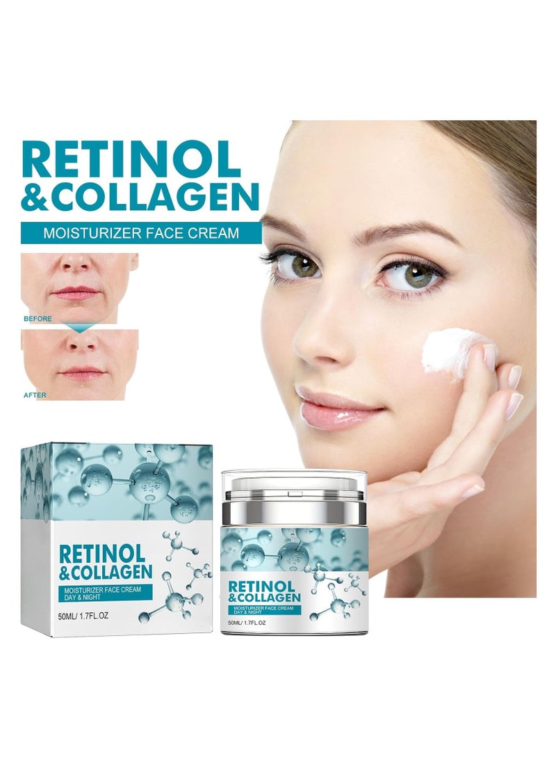 KASTWAVE Retinol Face Cream Collagen Face Moisturizer Anti Aging Skin Tightening Cream Day and Night Face Cream Reduces Wrinkles Fine Lines Dryness - Image 2
