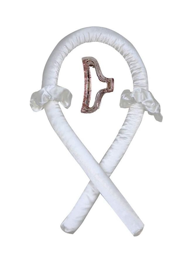 NIBEMINENT Heatless Curling Rod Headband Lazy Curler Set White - Image 1