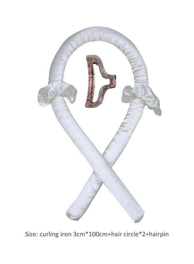 NIBEMINENT Heatless Curling Rod Headband Lazy Curler Set White - Image 3