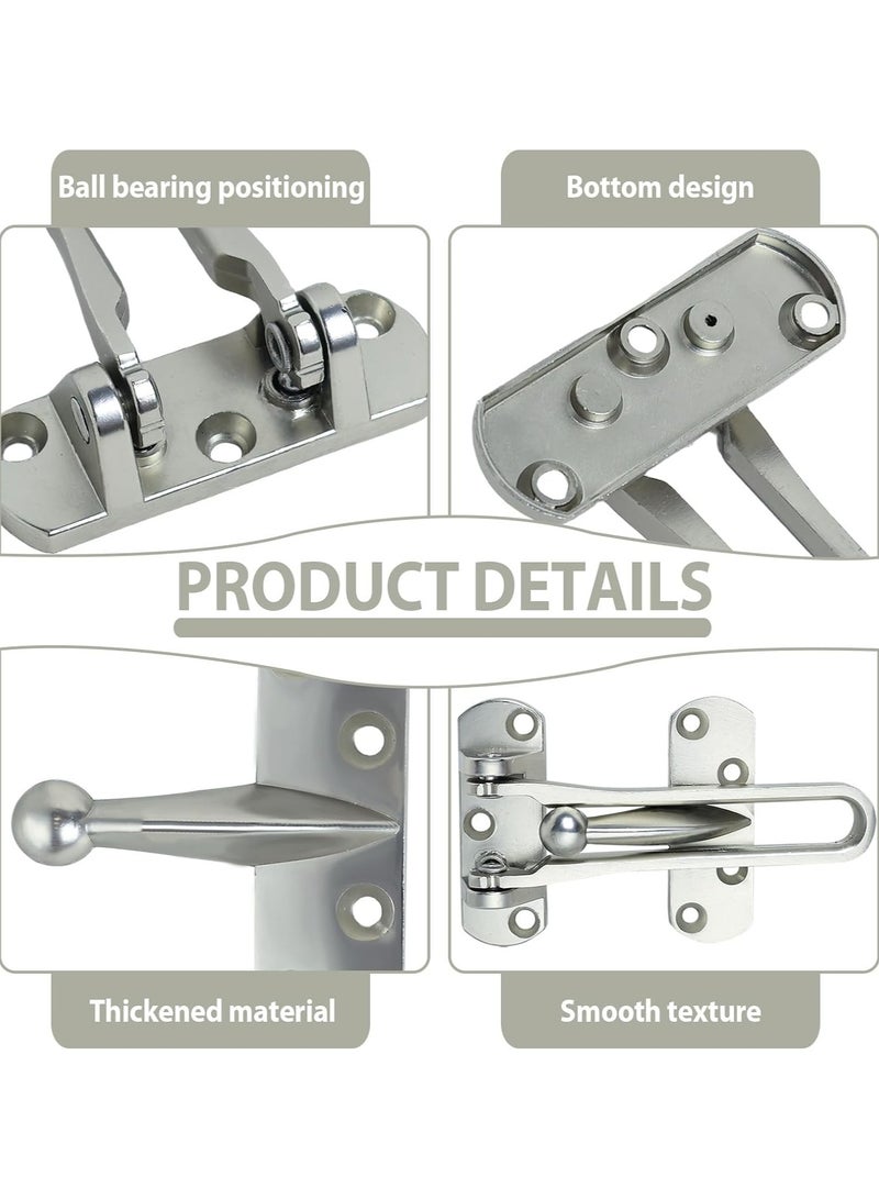 CMGTYYD 2 Pcs Door Chain Lock for Front Door, Swing Bar Door Lock with 7 Screw Chrome Plated Alloy Anti-Theft Door Guard Latch for Front and Inside Door Reinforcement Door Stopper for Hotel Home Safety - Image 3