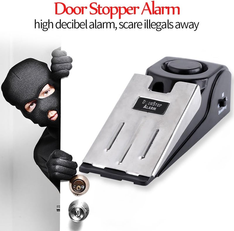 klarako Door Stopper Alarm, klarako Portable Security Home Wedge Shaped Door Stop Block Alarm Blocking Stopper 100 dB - Image 3