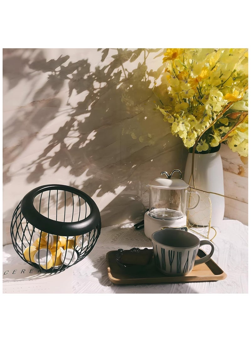 NANAO Coffee Pod Holder, Holders for Counter, Large Capacity Metal Coffee Pod Storage Holder for Counter, Black - Image 2