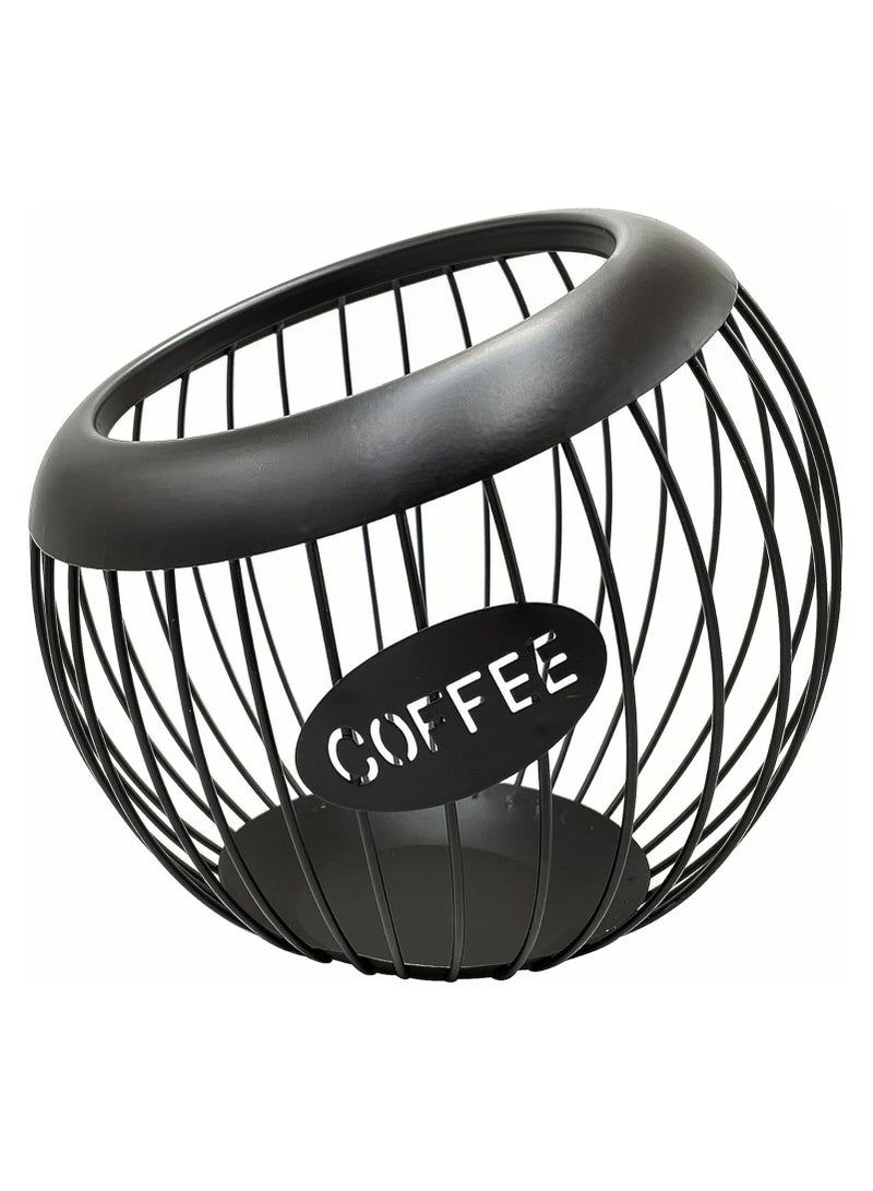NANAO Coffee Pod Holder, Holders for Counter, Large Capacity Metal Coffee Pod Storage Holder for Counter, Black - Image 1