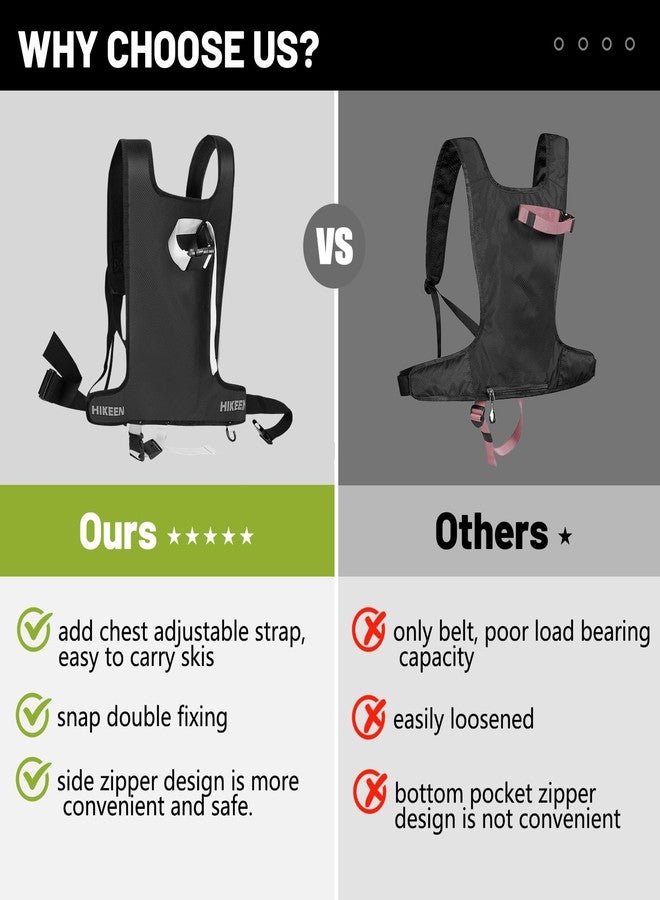 Hikeen Ski Strap, Ski & Poles Backpack Shoulder Strap Hands-Free for Easy Transportation of Your Skiing accessories - Image 3
