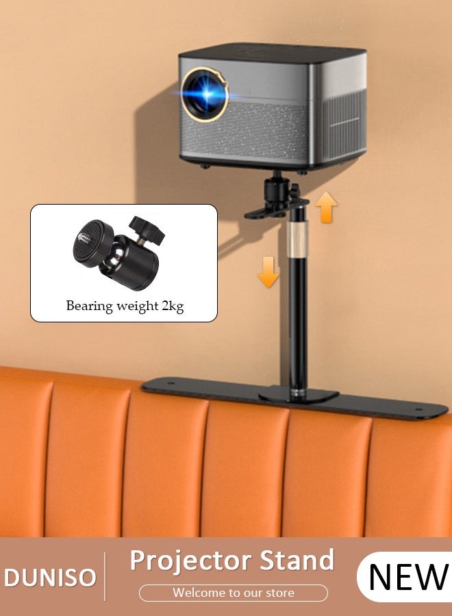 DUNISO Projector Stand Universal,Bed Sofa Projector Stand, Height Adjustable Projector Mount Base, 360° Rotation, Universal Bedside Projector Bracket Holder, for Desktop, Bedside Table, Bed, Home Office - Image 1